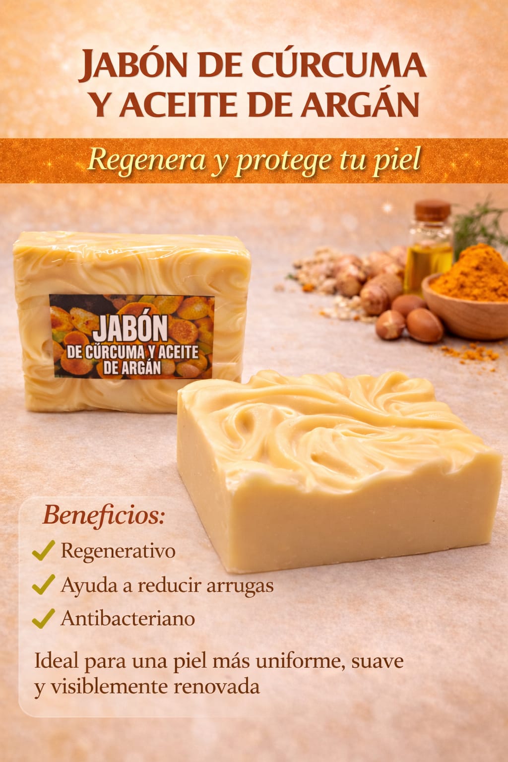 Jabón de Cúrcuma y Aceite de Argán