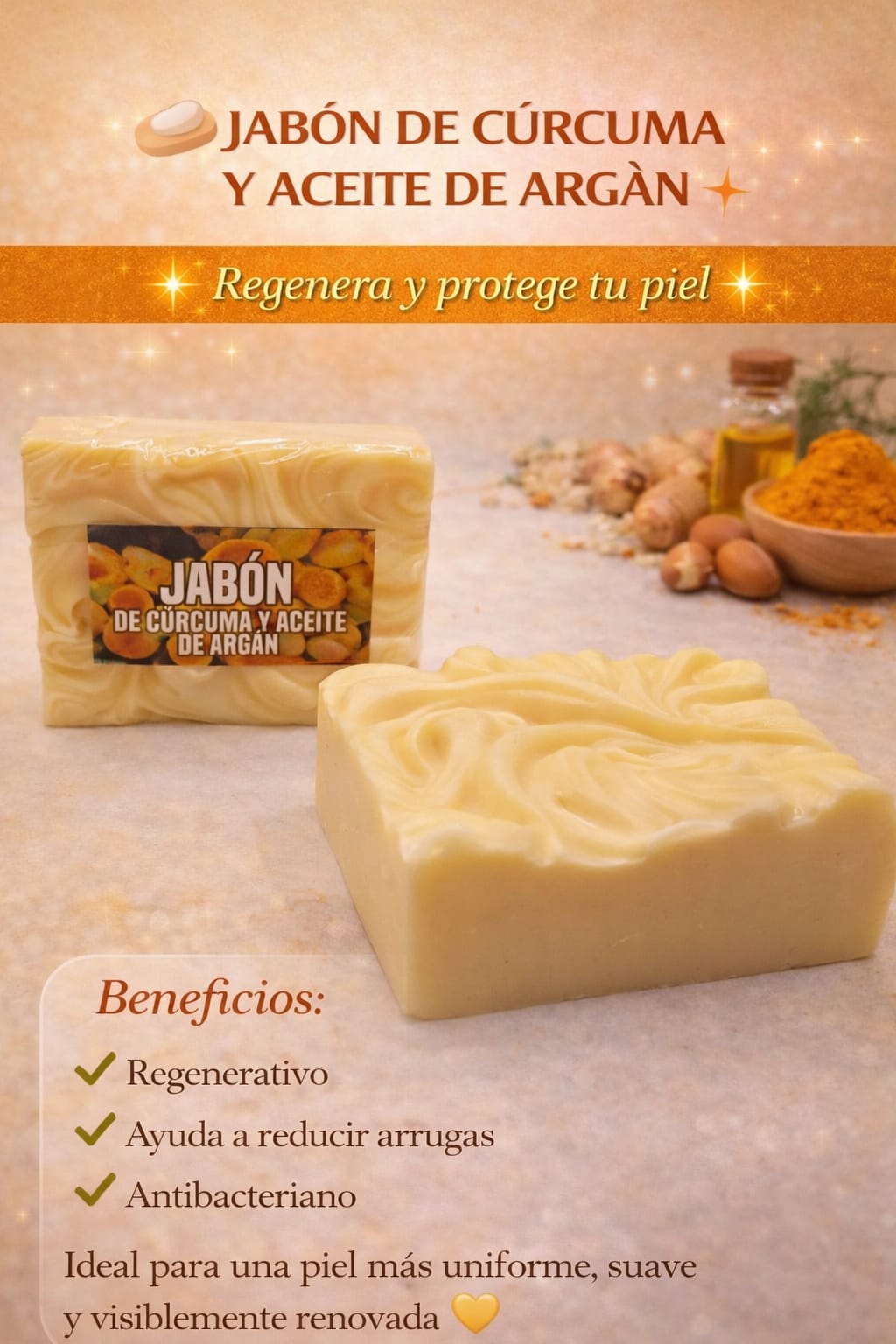 Jabón de Cúrcuma y Aceite de Argán